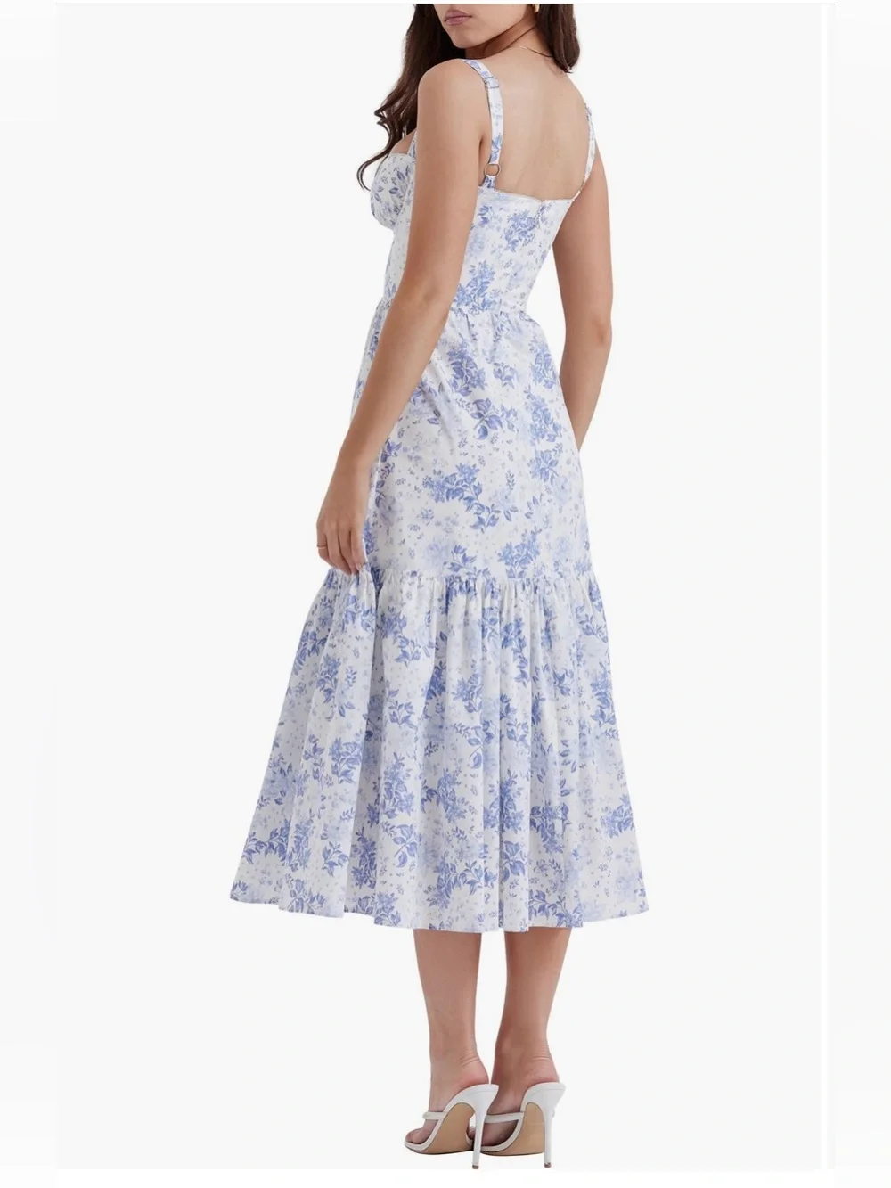 Elia Floral Stretch Cotton Blend Corset Sundress (Fits like large) - Picture 2 of 4